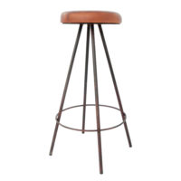 TABOURET HAUT MÉTAL ET CUIR BOB de style industriel | Trouvez-la chez MisterWils. Plus de 4000m² d'exposition. 2