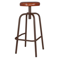 TABOURET MÉTAL ET CUIR DONOVAN style industriel | Trouvez-la chez MisterWils. Plus de 4000m² d'exposition5