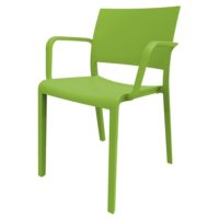 NEW FIONA Chaise avec accoudoirs pour usage intérieur ou extérieur, fabriqué en fibre synthétique. Protection anti-UV. Couleurs disponibles: blanc, chocolat, sable, noir, gris, vert et marron