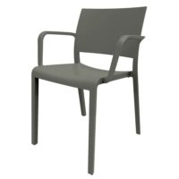 NEW FIONA Chaise avec accoudoirs pour usage intérieur ou extérieur, fabriqué en fibre synthétique. Protection anti-UV. Couleurs disponibles: blanc, chocolat, sable, noir, gris, vert et marron