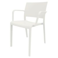 NEW FIONA Chaise avec accoudoirs pour usage intérieur ou extérieur, fabriqué en fibre synthétique. Protection anti-UV. Couleurs disponibles: blanc, chocolat, sable, noir, gris, vert et marron