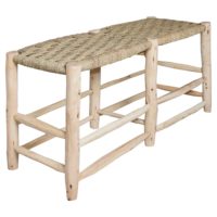 BANC EN BOIS ET FIBRES NATURELLES BELGICA ethnique | Trouvez-le chez MisterWils. Plus de 4000m² d'exposition.2