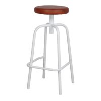 TABOURET HAUT MÉTAL ET CUIR DONOVAN style industriel | Trouvez-la chez MisterWils. Plus de 4000m² d'exposition1