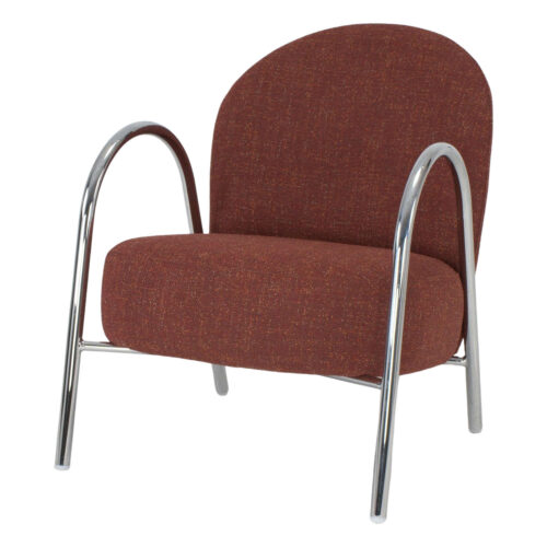 CASEY Fauteuil tapissé de style contemporain. Tapissé en textile avec structure en acier. Vino