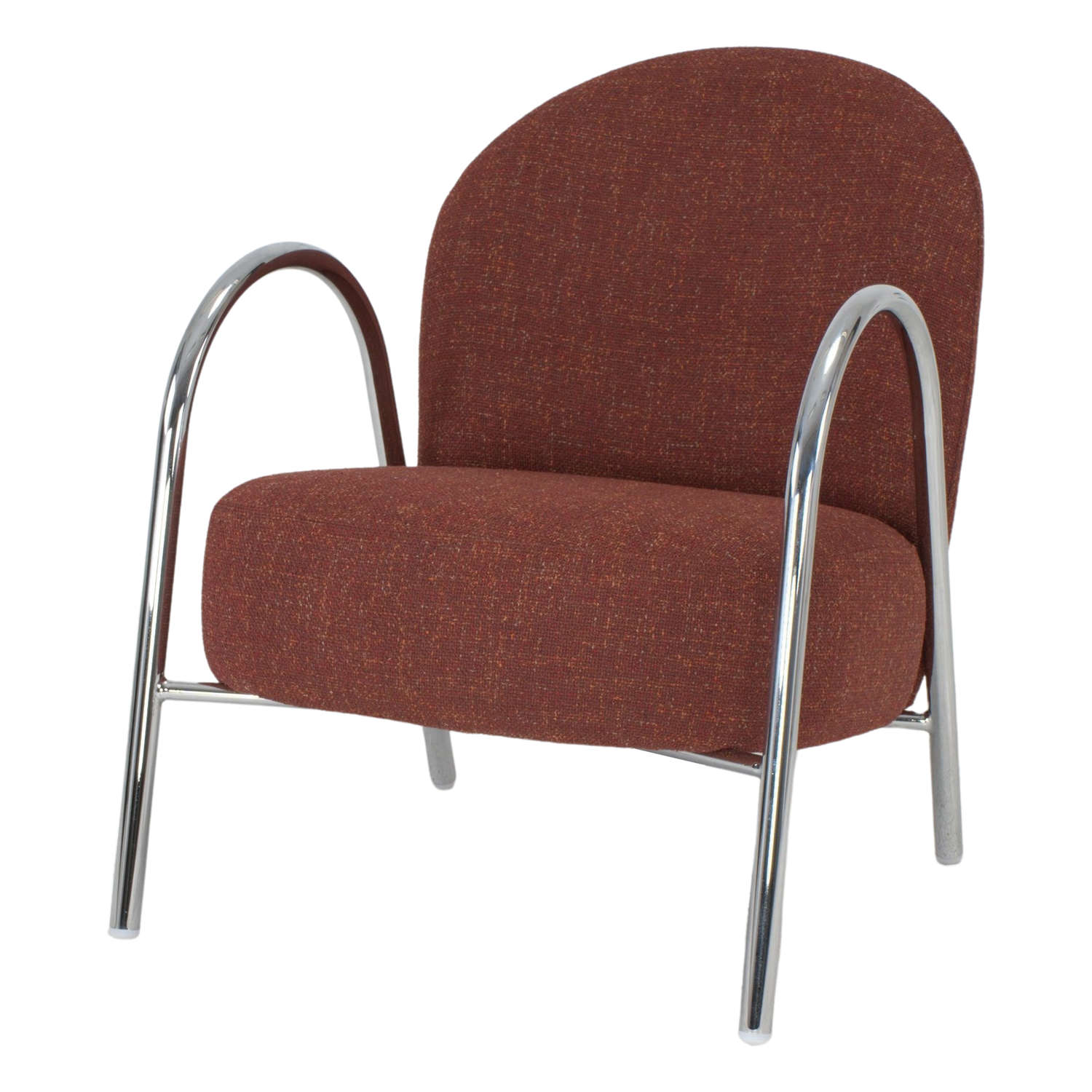 CASEY Fauteuil tapissé de style contemporain. Tapissé en textile avec structure en acier. Vino