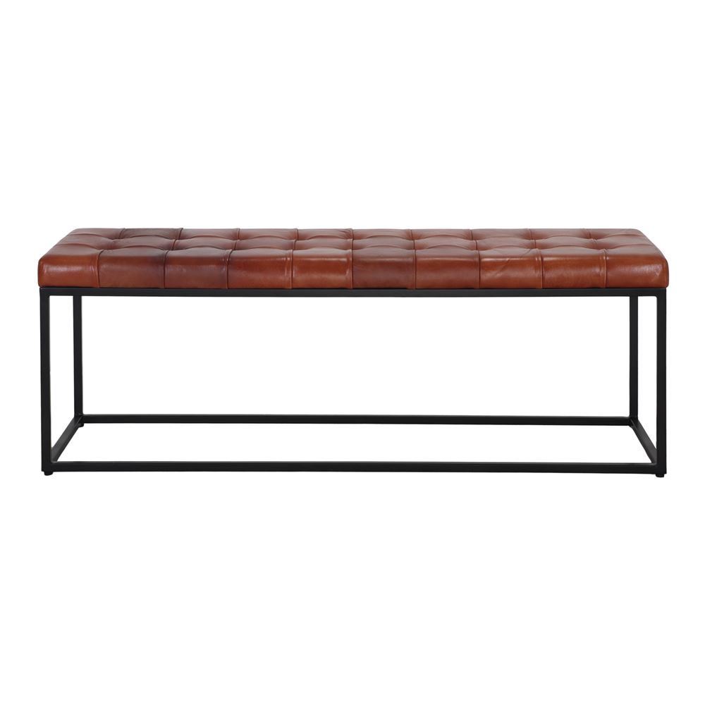 BANCO TAPIZADO EN PIEL VELIKA estilo Vintage Industrial. 1