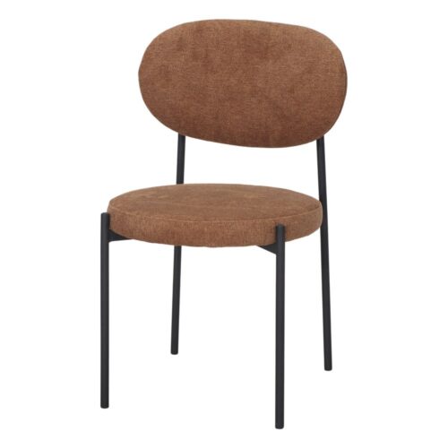 SILLA TAPIZADA CAVALETO Estilo Mid Century. caramelo 1