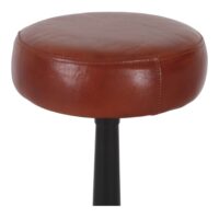 TABOURET HAUT ALEXIS de style industriel/vintage avec structure en acier et finition peinture powder coated, assise en cuir. 3