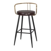 TABOURET EN CUIR ET EN MÉTAL THABO MAXI Mid Century | Trouvez-la chez MisterWils. Plus de 4000m² d'exposition. 1