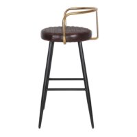 TABOURET EN CUIR ET EN MÉTAL THABO MAXI Mid Century | Trouvez-la chez MisterWils. Plus de 4000m² d'exposition. 3