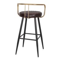 TABOURET EN CUIR ET EN MÉTAL THABO MAXI Mid Century | Trouvez-la chez MisterWils. Plus de 4000m² d'exposition. 4