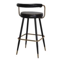 TABOURET HAUT EN MÉTAL ET CUIR GATIMBER style mid century | Trouvez-la chez MisterWils. Plus de 4000m² d'exposition. 4