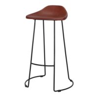 TABOURET HAUT MÉTAL ET CUIR SUSSEX de style industriel | Trouvez-la chez MisterWils. Plus de 4000m² d'exposition. 4