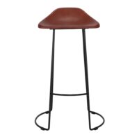 TABOURET HAUT MÉTAL ET CUIR SUSSEX de style industriel | Trouvez-la chez MisterWils. Plus de 4000m² d'exposition. 1