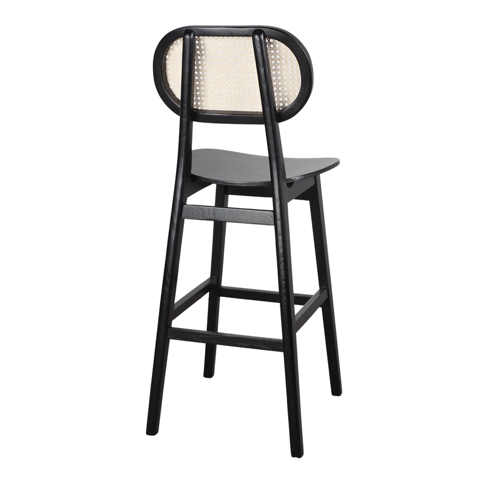 TABURETE ALTO DE MADERA BRISBANE negro trasera