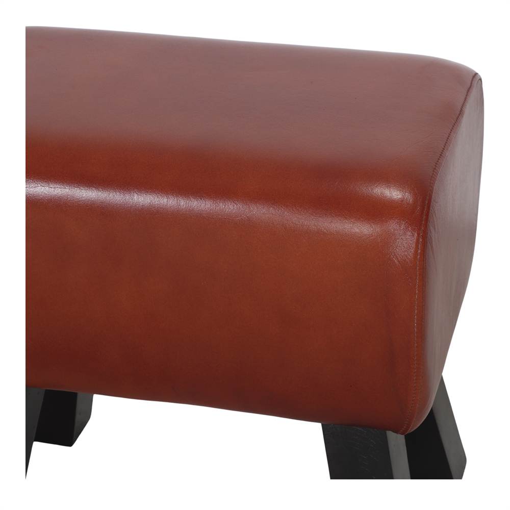 TABURETE BAJO DE PIEL DONATI estilo Rústico Vintage. 4