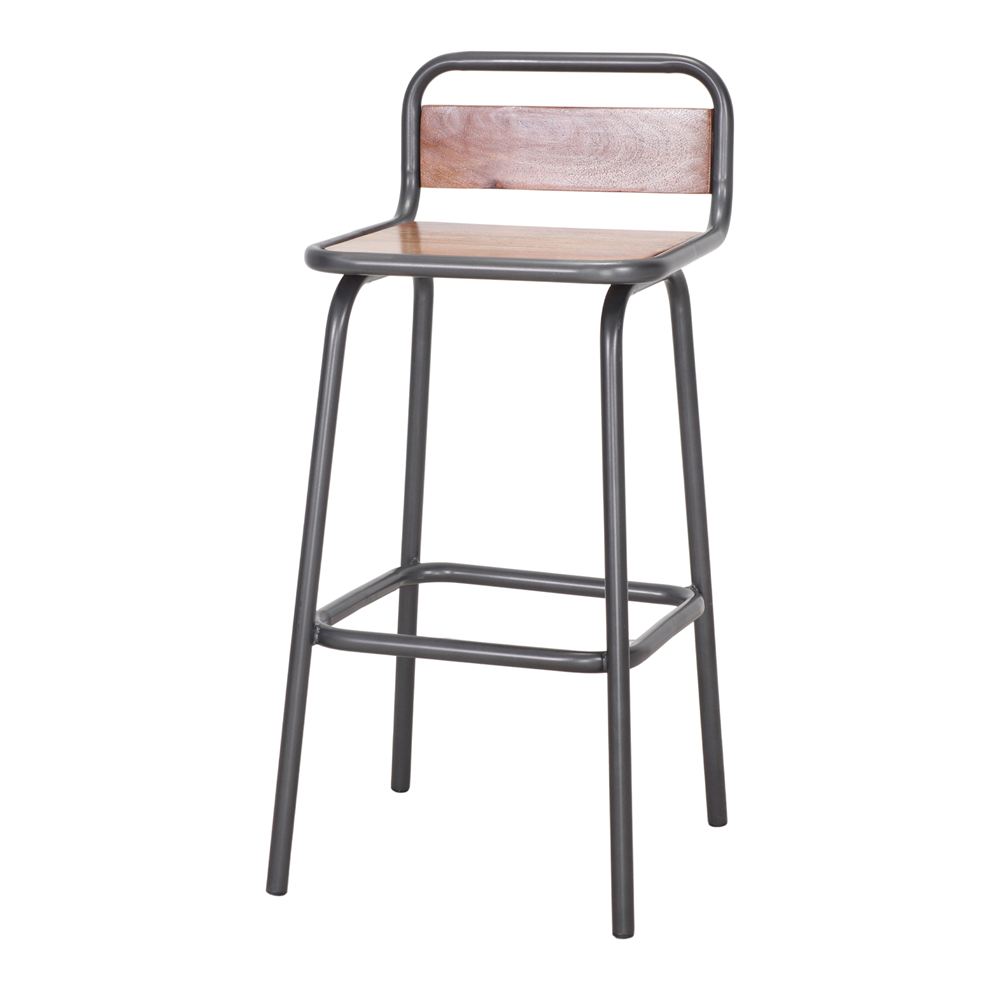 TABURETE ALTO METAL Y MADERA ANKARA Estilo Industrial.
