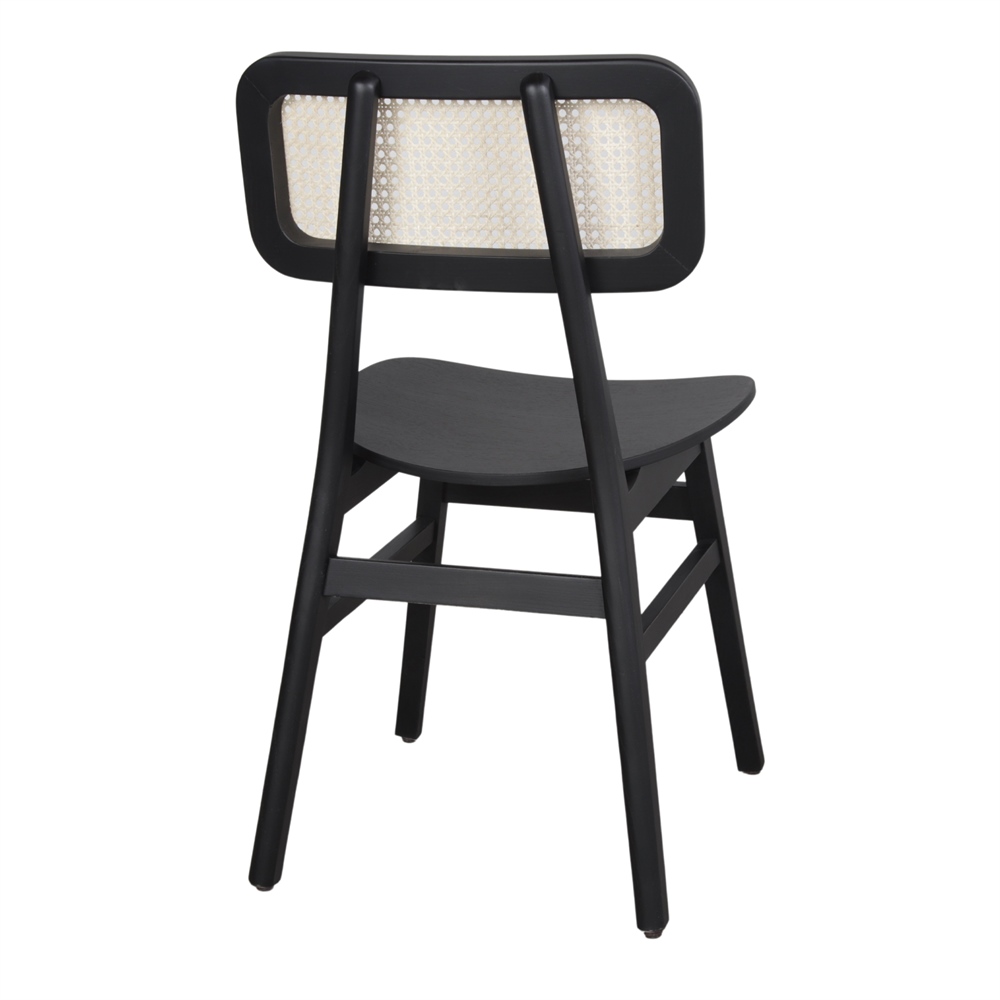 SILLA DE MADERA HOBART negra trasera