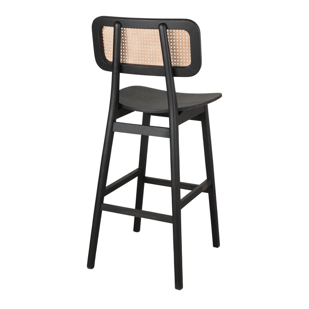 TABURETE ALTO DE MADERA RINALDO negro trasera