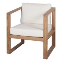 FAUTEUIL EN BOIS AVEC COUSSINS BOREL, style rustique | Trouvez-la chez MisterWils. Plus de 4000m² d'exposition.