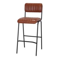 TABOURET HAUT EN CUIR RIGA, de style Industriel | Trouvez-la chez MisterWils. Plus de 4000m² d'exposition. 1