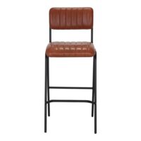 TABOURET HAUT EN CUIR RIGA, de style Industriel | Trouvez-la chez MisterWils. Plus de 4000m² d'exposition. 2