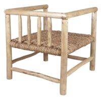 FAUTEUIL EN BOIS ET EN FIBRES NATURELLES VALENTINO | Trouvez-la chez MisterWils. Plus de 4000m² d'exposition. 4