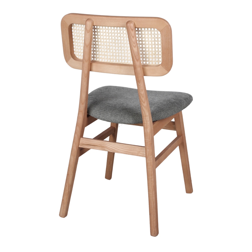 SILLA DE MADERA MISAKO gris verdoso trasera