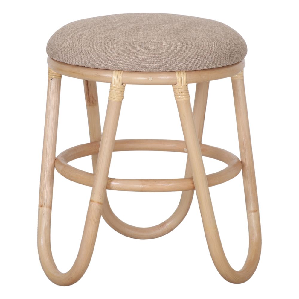 TABURETE BAJO DE RATÁN LUANDA estilo Mediterráneo. 2