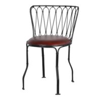 CHAISE EN MÉTAL ET EN CUIR VILETTE, style vintage | Trouvez-la chez MisterWils. Plus de 4000m² d'exposition. 1