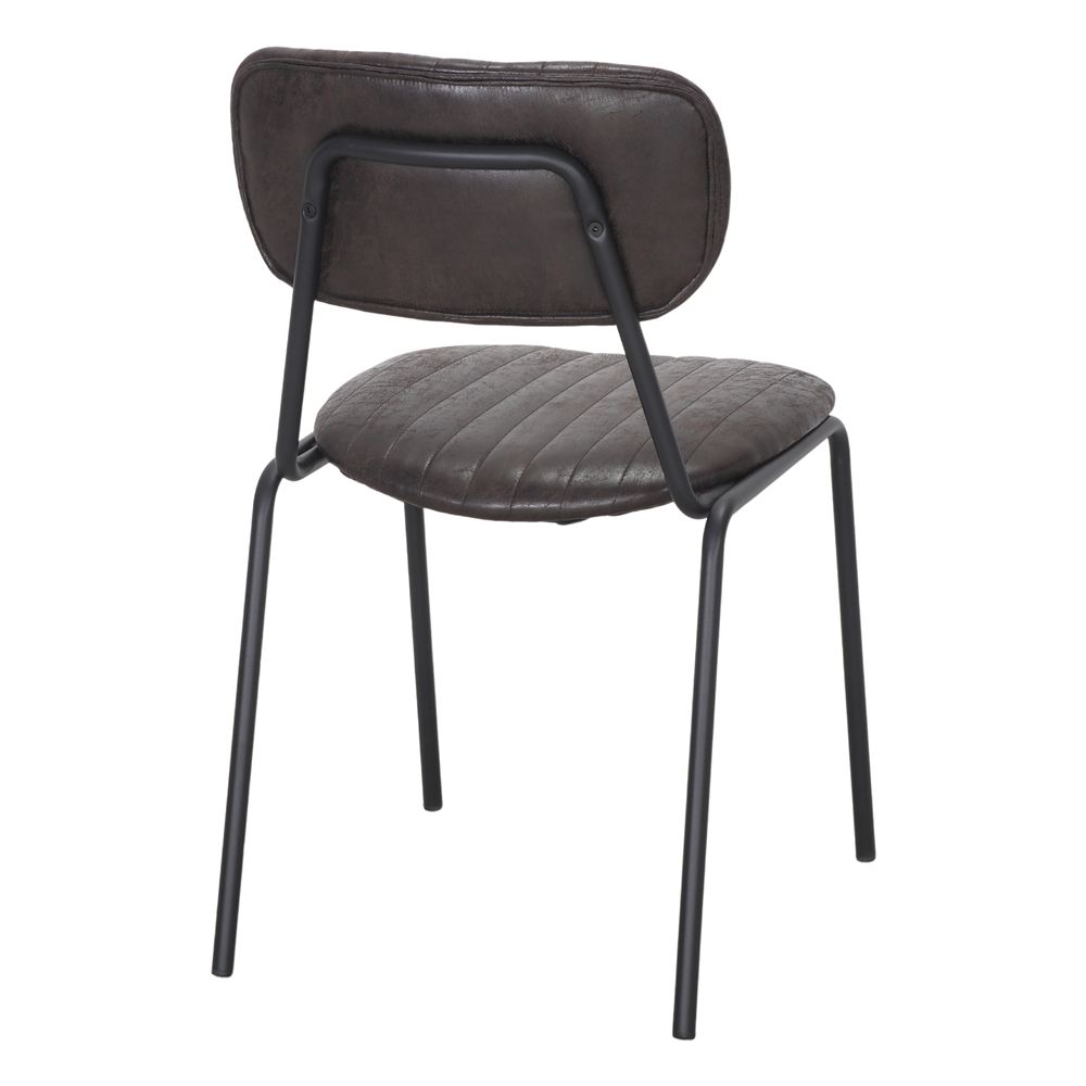 SILLA DE SÍMIL PIEL NEVELIA Estilo Industrial Negra 4