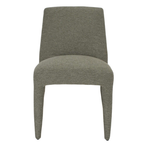 SILLA TAPIZADA WALDO estilo Contemporáneo. Tapizado en textil con estructura de madera. Verde Oliva frontal