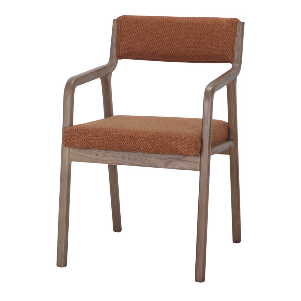 SILLA DE MADERA TAPIZADA KUMSU, estilo Nórdico. calabaza 1