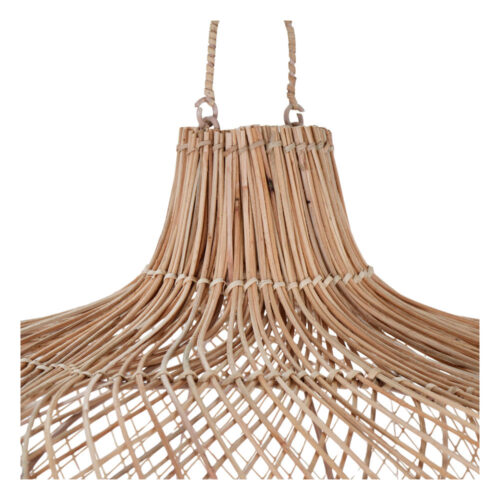 Pantalla lámpara de ratán Halo, de estilo Mediterráneo. Pantalla fabricada en ratán natural. Instalación eléctrica no incluida. Válido interior. detalle superior