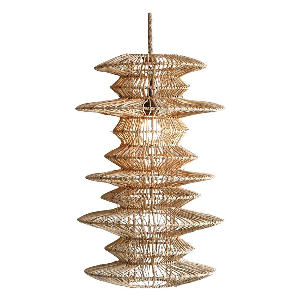 PANTALLA LÁMPARA DE RATÁN FLOWER estilo Mediterráneo