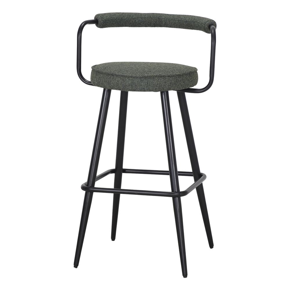 TABURETE ALTO DE METAL TAPIZADO KESSEL verde 1